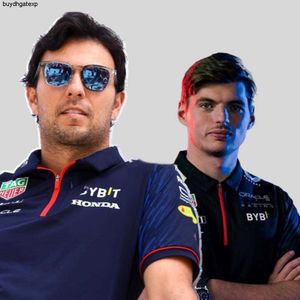 Ov19 2023 Fórmula Uno Moda masculina Polo F1 Racing Team Sitio web oficial 2023 Oracle Red Color Bull Sergio Pérez Camisa Ropa Fan Jersey
