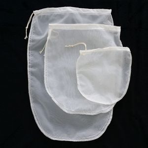 Ovale 3-formaat herbruikbare melk thee vruchtensap fijne nylon mesh stam filter tas E00297 bard