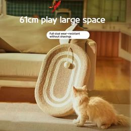 Oval Cat Scratch Pads 100% Sisal Cat Scratch Board Chitten Bed Nest Miew Toy Bide Resitent Aquuise Nails Tool Pet Supp 240508