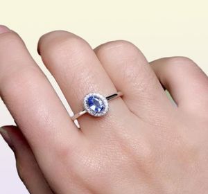 Ovaal gesneden 64 mm natuurlijke tanzaniet edelsteen ring solide 925 sterling zilveren ringen voor dameswedding verlovingsband fijne sieraden4434903