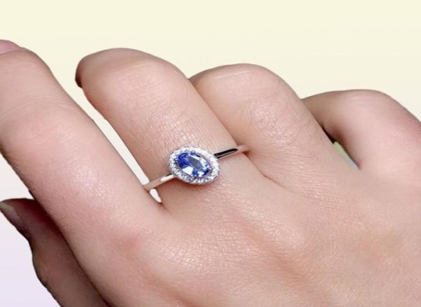 Coupe ovale 64 mm Natural Tanzanite Gemstone Ring Solid 925 STERLING Silver Anneaux pour Womenwedding Engagement Band Fine Jewelry9100216