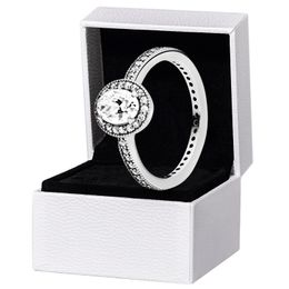 Oval CZ Diamond Vintage Rings voor Pandora Real Sterling Silver Wedding Sieraden voor vrouwen Vriendin Gift Betrokkenheid Designer Ring Set met originele doos