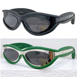Ovale designer zonnebril BV1211S Modieuze zonnebril voor dames Groen acetaat Frame UV-bestendig Heren Unieke coole gepersonaliseerde bril met originele doos