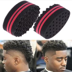 Cepillo de esponja de pelo de doble cara ovalada para cepillos de esponja de onda de bobina Afro Natural herramienta de estilismo de peluquero