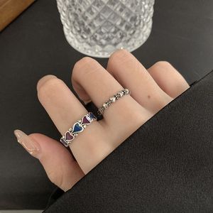 Bagues de fiançailles ovales, bagues assorties, diamant torsadé, bague en émail, design de niche, index de luxe léger, ouverture réglable, bagues de promesse pour couples 02