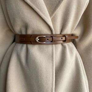 Bouche à broche ovale ceinture en cuir femme Match Matching Robe Allmatch Casual Pure Cow Vache Decorative Belt 309d