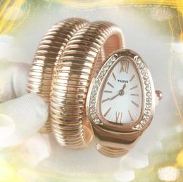 Ovale Shap Kleine Eenvoudige Wijzerplaat Quartz Mode Horloge Vrouwen Twee Stiches Klok Klassieke Knappe Dame Bee Snake Diamanten Ring Liefhebbers ketting Armband Horloge Geschenken