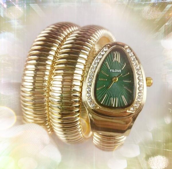 Forma ovalada Anillo de diamantes para mujer Reloj modelo superior Movimiento de cuarzo japonés Pulsera Cristal de zafiro Acero inoxidable Abeja Serpiente Pulsera de cadena Reloj de pulsera Regalos