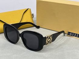 Lunettes de soleil carré ovale femme hommes femmes de luxe marque de marque de marque loe 6111 lunettes de soleil unisexes lunettes de soleil de haute qualité.