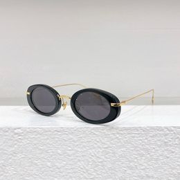 Ovale zonnebril goud zwart/donkergrijze lenzen mannen vrouwen sonnenbrille tinten lunettes de soleil vintage glazen occhiali da sole uv400 brillen