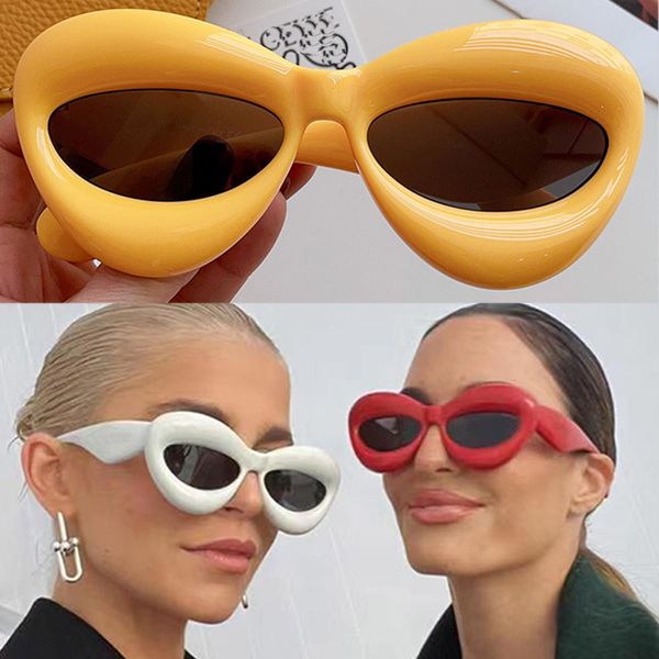Gafas de sol ovaladas Lunettes de Soleil Designer Womens Designer Glasses LW40097I Cat Eye Acetate Fiber Frame Gafas de sol Fashion Party Beach Gafas