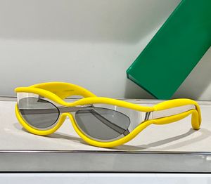 Lunettes de soleil ovales jaune argent verres miroir hommes femmes nuances Sonnenbrille lunettes de soleil Gafas de sol UV400 lunettes avec boîte