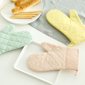 Mitaines de four 1 paire gant Durable Silicone anti-dérapant tissu d'isolation thermique cuisson plus épaisse pour accessoires de cuisine fournitures