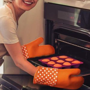 Gants de cuisine en Silicone résistants à la chaleur, 1 pièce, gants de cuisine plus épais pour micro-ondes