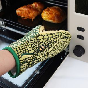 Ovenwanten Cartoon Dier Magnetron Handschoen Patroon Warmte Isolatie Verdikte Handschoenen Slip Bbq Koken Bakken 230608