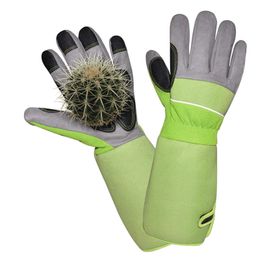 Manoplas para horno Jardín Guante a prueba de espinas Guantes de jardinería unisex Plantación inferior Trabajo en el jardín Largo versátil para cactus rosa 230914