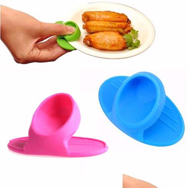 Manoplas para horno Microondas Manoplas para horno Sile Holder para cocina Conveniente Insated Glove Finger Clips antideslizantes Protect Wise Cook Tools Drop D Dhbye