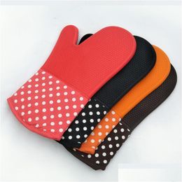 Four Mitaines Sile Gants Imperméables Micro-ondes Antidérapant Résistance À La Chaleur Ustensiles De Cuisson Cuisine Grill Barbecue Outils Vt1734 Drop Deliv Dhxpf