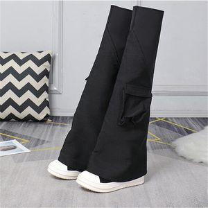 Bottes hautes au dessus du genou pour femmes, semelle parfumée, mode femme, noires, longues et fines, tissu extensible, Botas de styliste