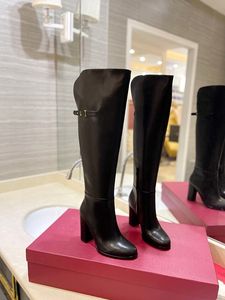 Bottes au dessus du genou, nouvelle disposition, rétro en laiton, pour faire de vieilles dames, bottes à la mode, taille 35-39