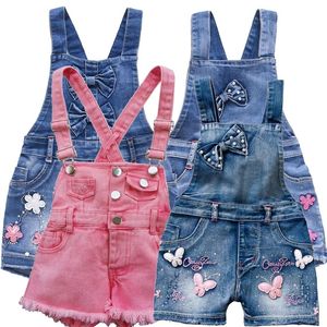 Salopette 2-11T Été Enfants Enfants Petites Filles Barboteuse Shorts Denim Salopette Short Jeans Coton Denim Cuissard Barboteuses 220909