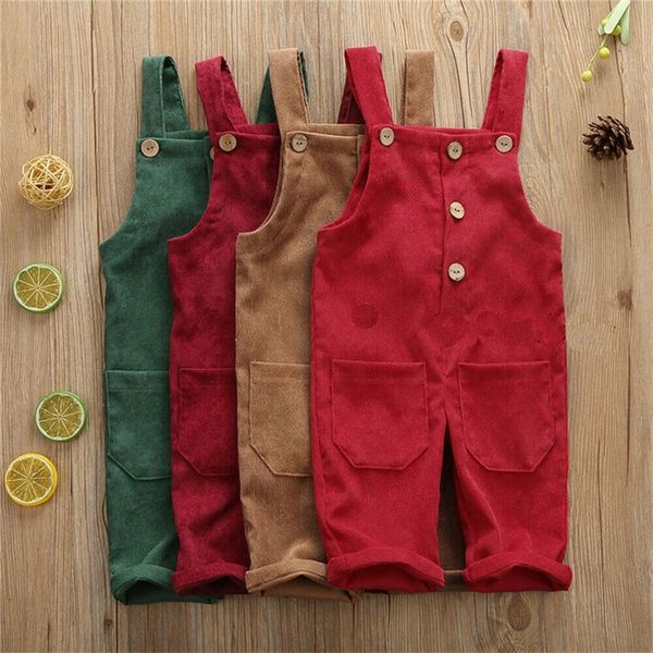 Overoles Niños Niños Overoles Harem Pantalones Niños Niñas Pocket Corduroy Overoles Monos Ropa de bebé Monos Niñas en general 1-5T 220909