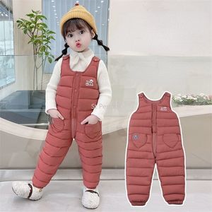 Salopette Pantalon à bavette en coton pour enfants Combinaison à dossier ouvert pour bébé Vessie intérieure épaissie Vêtements d'extérieur Garçons et filles Pantalon en coton d'hiver 220909