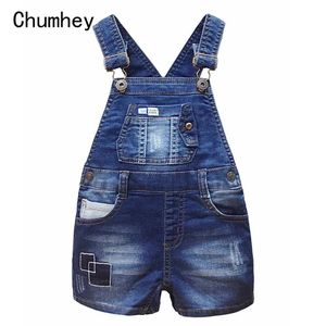 Overalls chumhey 0-5t kinderen volledige zomerjongens en meisjes denim shorts jeans todd jumpsuit childrens kleding d240515