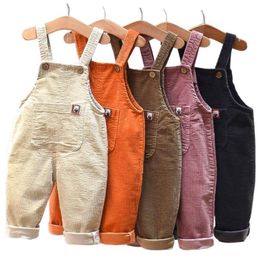 Overalls corduroy overalls for girls herfst peuter baby jumpsuits kids suspener kinderen kleding zachte broek zachte broek 1-4 jaar 230414