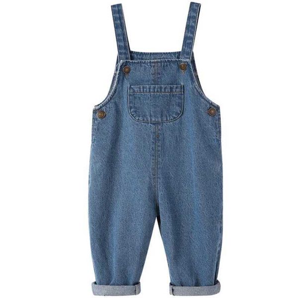 Saut-combats d'automne printemps denim bébé fille boys salopes jeans solides à saute