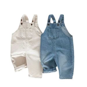 Salopets de style coréen bébé denim saut de combinaison filles jeans pantalon global pantalon occasionnel pantalon automne