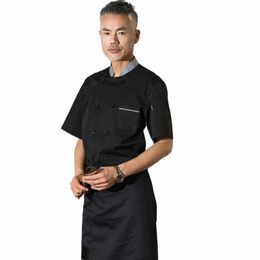 Overalls Heren Korte Mouw Lente En Zomer Kleding Chinese Stijl Keuken Westers Eten Dineren Hotel Chef Uniform P7bv #