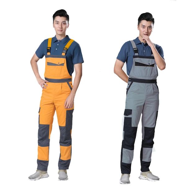 Salopette à bretelles Cargo multi-poches pour hommes, vêtements de travail résistants à l'usure pour réparation automobile, uniforme de travail