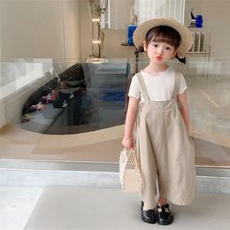 Overalls Summer Arrival Girls Fashion Cotton Overalls Kids Korean Design Jumpsuit Girls Overalls 220909