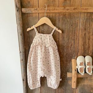 TODOS Summer Baby Girl Sleeveless Rompper Fashion Kids Floral Jump￳n de algod￳n Cotton Girls Converjados de encaje infantil 220909