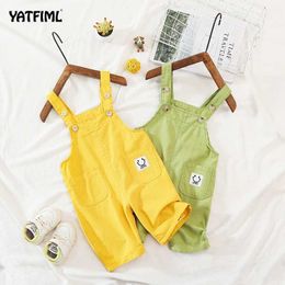 STOMMES Yatfiml salopes printemps / été automne jaune vert bébé vêtements bébé coton saut à saut à saut solide vêtements décontractés d240515