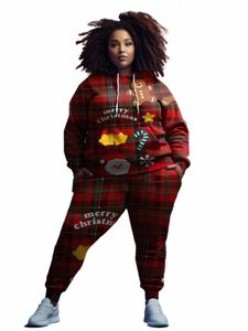 overbobo Plus Size 2 Pièces Ensembles Femmes Sweat À Capuche Et Pantalon Imprimer Grande Taille L-9XL Plus Taille Femmes Vêtements Lg Manches Sweatwear Outfit 58H3 #