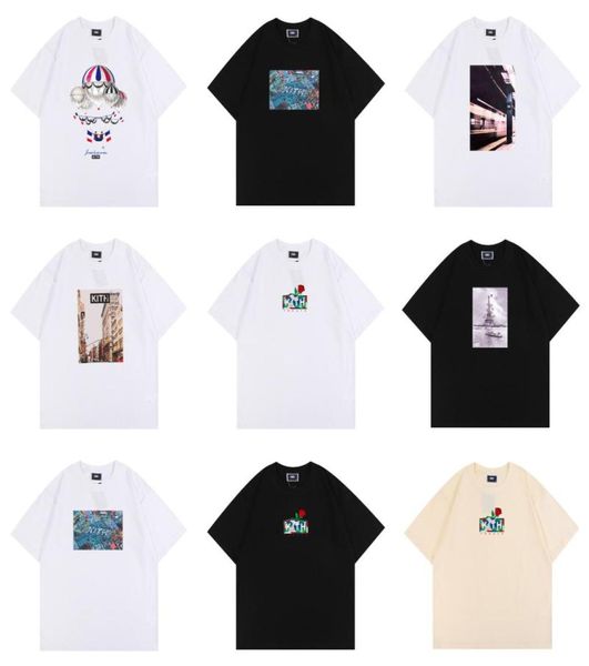 Surdimensionné 2022 Nouveau Kith Tokyo Shibuya Box T-shirt Hommes Femmes Haute Qualité Street View Impression Chemises Tee Tops T-shirt surdimensionné Uts1588550