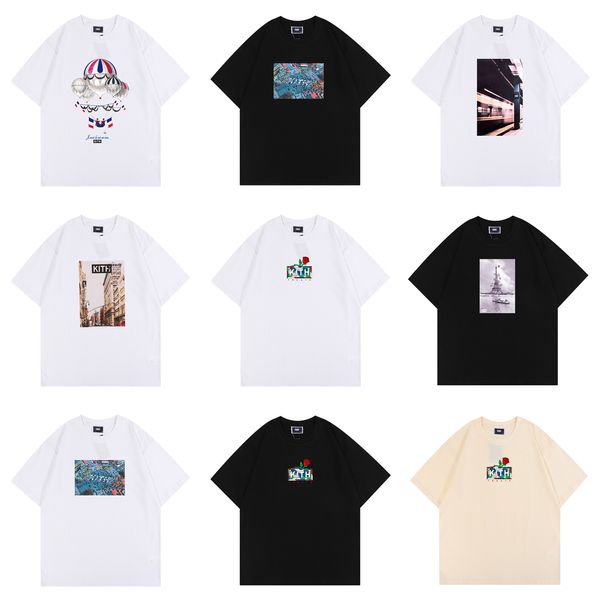Surdimensionné 2023 Kith Tokyo Shibuya Box t-shirt Hommes Femmes Haute Qualité Street View Impression Chemises Tee Surdimensionné T-shirt Utss