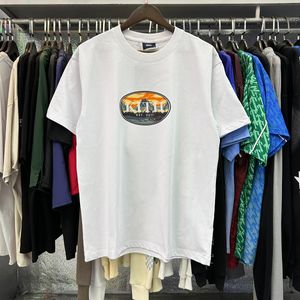 Oversize 2024 Nueva camiseta Kith Tokyo Shibuya Hombres Mujeres Camisetas con estampado Street View de alta calidad Camisetas Tops ROSE OMoroccan Tile Tees camiseta