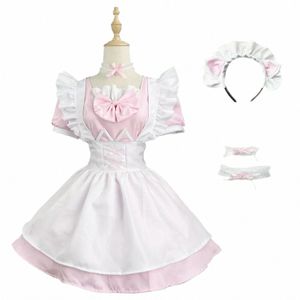Oversize 4Xl 5Xl Maid Outfit Lolita Dr Sweet Pink Ruches Servant Uniform Cafe Ober Uniform Halen Cosplay Kostuum Anime I0MX #