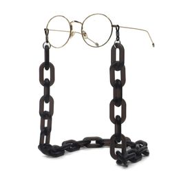 Chaînes de lunettes de soleil en acrylique noir surdimensionnées pour femmes et hommes, grosses lunettes de lecture antidérapantes, sangles, cordon porte-lunettes, cou 240222