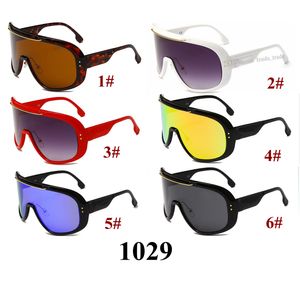 Oversize Cover One Piece Designer Lunettes de soleil Femmes Mode Grand Cadre Hommes Coupe-Vent Miroir Revêtement Shades 6 couleurs 10 PCS Rapide SHIP