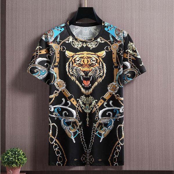 T-shirt de créateur surdimensionné été à manches courtes 3d imprimé tigre hommes t-shirt tee vêtements pour hommes