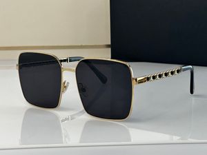 Diseño geométrico de gran tamaño Gafas de sol para mujeres Lambskin Classic Chain Diseño destaca el encanto único de las mujeres tamaño 61 16 145 Gafas de sol de los hombres al aire libre