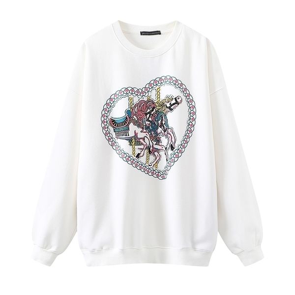 Filles oversize dessin animé mignon pulls molletonnés automne mode dames streetwear pulls femme élégant pull femmes chic 201102