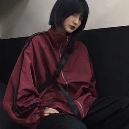 Vestes surdimensionnées femmes BF Style Chic Harajuku résistant au soleil coréen coupe-vent veste manteaux fermeture éclair Streetwear printemps vêtements d'extérieur 240125