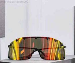 Lunettes de soleil masque surdimensionnées pour femmes hommes cadre en métal miroir noir/rouge lunettes de soleil pare-soleil Gafas de Sol lentille de protection UV avec boîte 7BLB