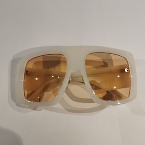 Oversize masker zonnebril voor mannen vrouwen witte gele lens vierkante schild wrap zonnebril UV400 glazen met doos