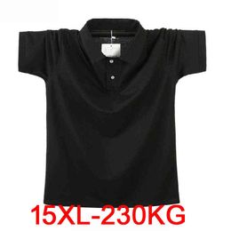 Oversize Plus Size 8XL 9XL 12XL 14XL 15XL Mannen T-shirts Korte Mouw Zomer Turn-down Kraag Tees Super Maat Tops 68 70 72 74 76 G1229